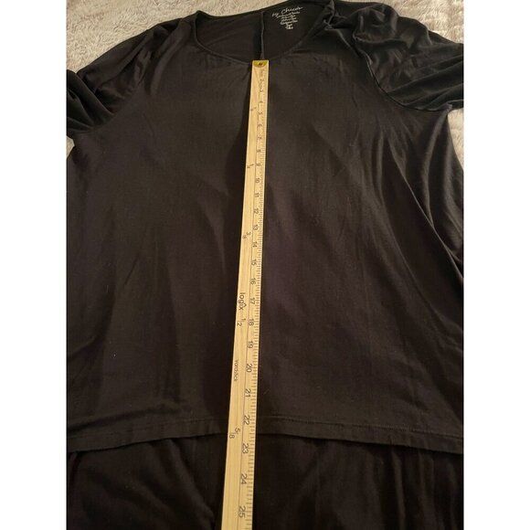 Asymmetrical Black Tunic Dress By Chicos Size 3 Whimsy Goth, Flowing‎ - Picture 4 of 13